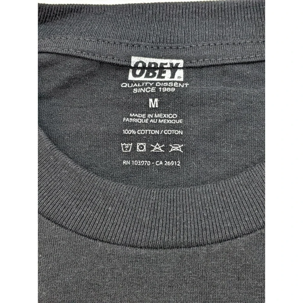 Obey Statue Icon T-shirt Black Medium Short Sleeve Crew Neck 100% Cotton - Picture 4 of 5